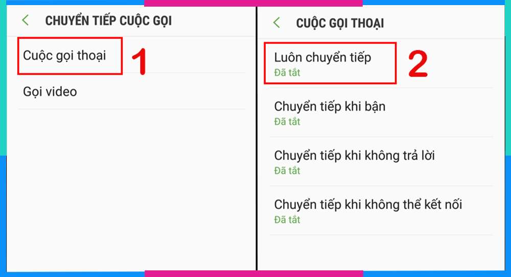 Tắt chuyển tiếp cuộc gọi trên Samsung B4